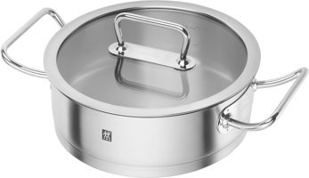 Zwilling Cam Kapaklı Paslanmaz Çelik 24 cm Basık Tencere