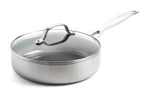 Greenpan Geneva Cam Kapaklı Çelik 24 cm Basık Tencere