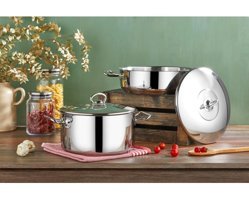 Özkent Çamlıca Paslanmaz Çelik 26 cm Derin Tencere