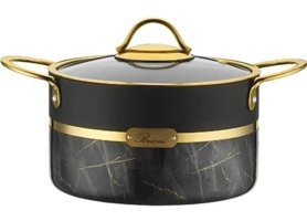 Brioni Selection SLS-134 Cam Kapaklı Granit 28 cm Derin Tencere