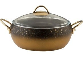 Lavonni Cam Kapaklı Granit 18 cm Derin Tencere
