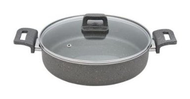 Mehtap Cam Kapaklı Granit 28 cm Karnıyarık Tencere