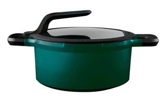 Berghoff Gem Stay Cool 8500947 Cam Kapaklı Döküm 24 cm Derin Tencere