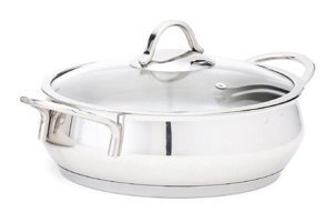 Essenso CLK Colombus Cam Kapaklı Çelik 26 cm Basık Tencere