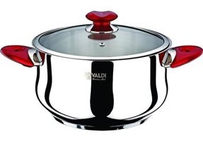 Vivaldi Cam Kapaklı Çelik 30 cm Derin Tencere