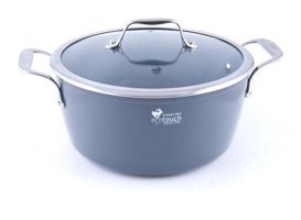 Essenso Ecotouch Bristol İndüksiyon Cam Kapaklı Granit 24 cm Derin Tencere Gri