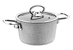 Oms Collection Mini Bio 3111 Cam Kapaklı Granit 12 cm Derin Tencere