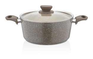 Cosiness Panamera Cam Kapaklı Granit 28 cm Derin Tencere