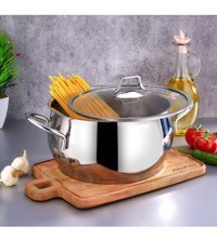 Polo Chef Proline Cam Kapaklı Paslanmaz Çelik 30 cm Derin Tencere