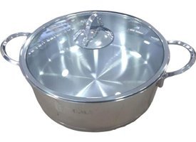 Oms Collection 2090 Cam Kapaklı Paslanmaz Çelik 24 cm Karnıyarık Tencere
