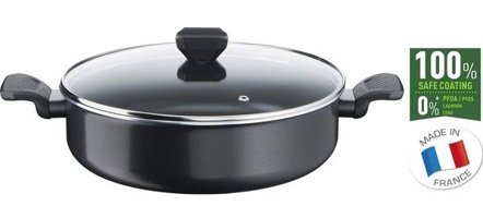Tefal B55572 Cam Kapaklı Titanyum 28 cm Basık Tencere