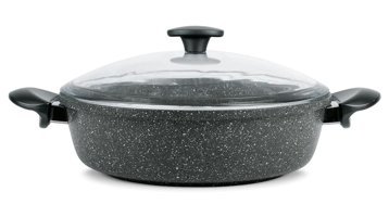 Thermoad Love Cam Kapaklı Granit 30 cm Karnıyarık Tencere