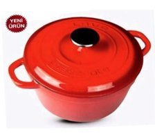 Lava Folk Döküm 26 cm Derin Tencere Kırmızı