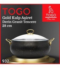 Togo Cam Kapaklı Granit 28 cm Derin Tencere