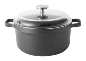 Berghoff Gem Cam Kapaklı Döküm 24 cm Derin Tencere