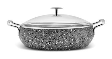 Karaca Bio Avanos Stone Cam Kapaklı Granit 26 cm Karnıyarık Tencere