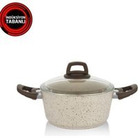 Schafer Profuse İndüksiyon Cam Kapaklı Granit 20 cm Derin Tencere