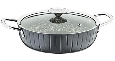 Oms Collection Colonna 3318 Cam Kapaklı Granit 28 cm Karnıyarık Tencere