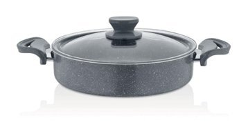 Panayır Cam Kapaklı Granit 24 cm Karnıyarık Tencere