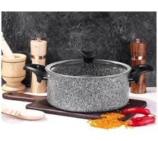Taç TAC-3461 Cam Kapaklı Granit 30 cm Derin Tencere