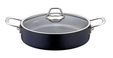 Evimsaray Zest Gusto Cam Kapaklı Granit 28 cm Basık Tencere