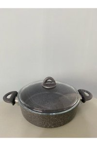 Hascevher Cam Kapaklı Granit 26 cm Karnıyarık Tencere