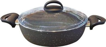 Eda Zetra ZK-026 Cam Kapaklı Granit 32 cm Karnıyarık Tencere