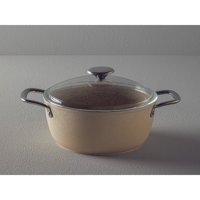English Home Charm Cam Kapaklı Granit 24 cm Derin Tencere Gri