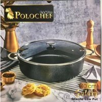 Polo Chef Galaxy GLB140 Cam Kapaklı Teflon 40 cm Basık Tencere