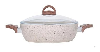 Karizma Cam Kapaklı Granit 28 cm Karnıyarık Tencere