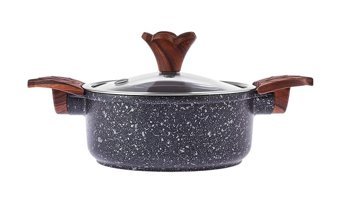 Karaca Mini Cooker Mini Cam Kapaklı Granit 12 cm Derin Tencere Siyah