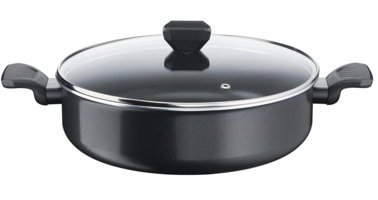 Tefal B56772 Cam Kapaklı Titanyum 28 cm Basık Tencere