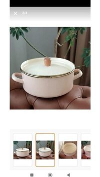 Ebruli Emaye Retro Cam Kapaklı Emaye 26 cm Derin Tencere