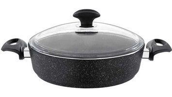 Essenso Gratina Cam Kapaklı Granit 28 cm Karnıyarık Tencere