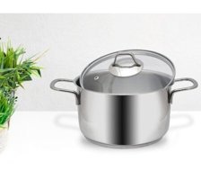 Gülsan Cam Kapaklı Çelik 18 cm Derin Tencere