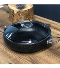 Lines Cam Kapaklı Granit 28 cm Karnıyarık Tencere