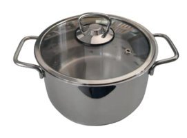 Aryıldız 10012 Cam Kapaklı Çelik 18 cm Derin Tencere
