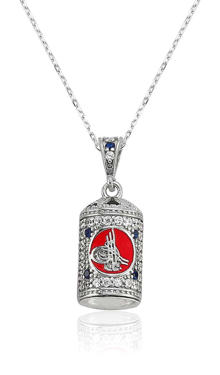 Lucky Life Cevşenli Zirkon Taşlı 925 Ayar Kararmayan Halat Zincir Kadın Gümüş Kolye 45 cm