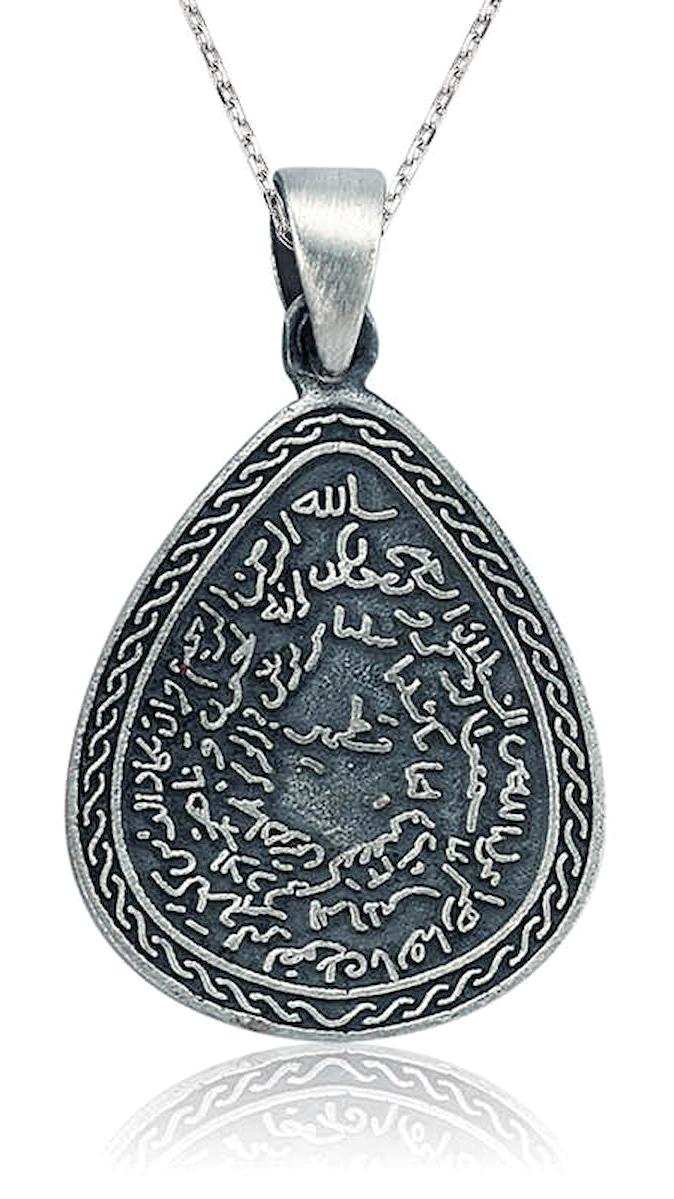 Lucky Life Kıtmir Duası 925 Ayar Kararmayan Damla Halat Zincir Kadın Gümüş Kolye 45 cm