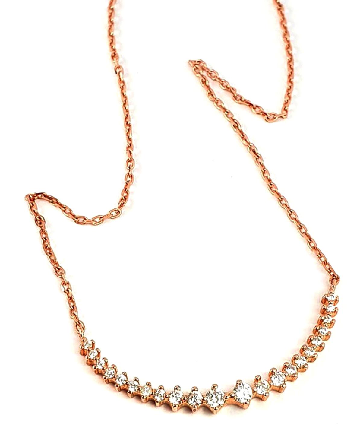Oseshop Beyaz Taşlı Zincir Forse Zincir Kadın Gümüş Kolye 45 cm