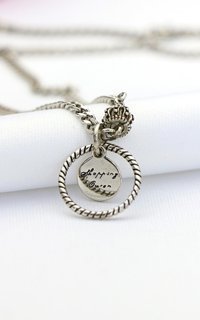 Caisya Taçlı Zirkon Taşlı Halat Zincir Kadın Gümüş Kolye