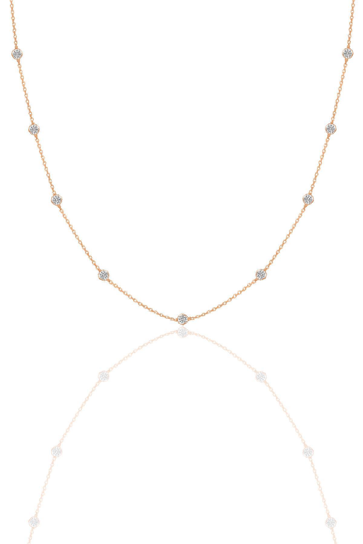 Söğütlü Silver Zirkon Taşlı 925 Ayar Kararmayan Zincir Forse Zincir Kadın Gümüş Kolye 45 cm