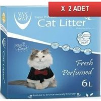 Vancat Fresh Kokulu Topaklanan İnce Taneli Bentonit Kedi Kumu 2x6 lt
