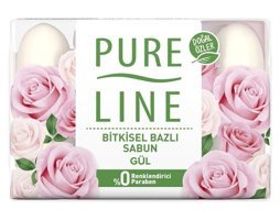 Pure Line Bitkisel Gül Katı Sabun 4x70 gr