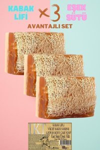 Ikt Doğal Kabak Lifli Kabak Lifli Katı Sabun 3x100 gr
