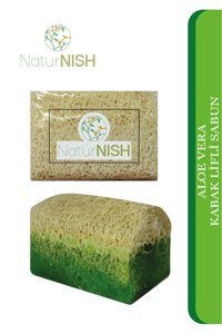 Naturnish Aloe Vera-Kabak Lifli Katı Sabun 120 gr