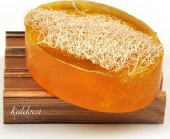 Kaldeon Doğal El Yapımı Kabak Lifli-Mango Katı Sabun 120 gr