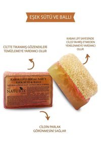 Naturix Doğal Bal-Eşek Sütü-Kabak Lifli Katı Sabun 130 gr