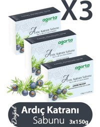 Agarta El Yapımı Doğal Ardıç Katranı Katı Sabun 3x150 gr