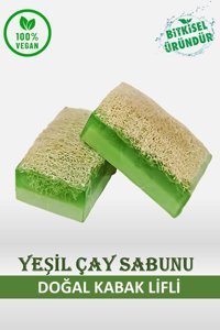 Bermark Doğal El Yapımı Kabak Lifli-Yeşil Çay Katı Sabun 120 gr
